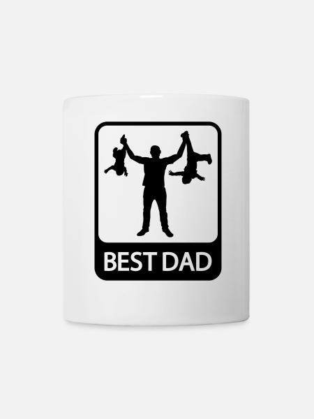 Best Dad - Funny Silhouette - Father and Children - Mug - white