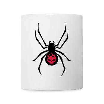 A black spider with red skull - Mug - white - Front