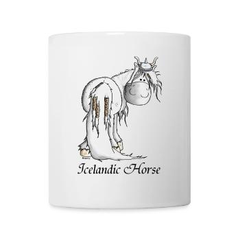 Wilder Wikinger Isländer - Pferd - Tasse - Weiß - Vorne