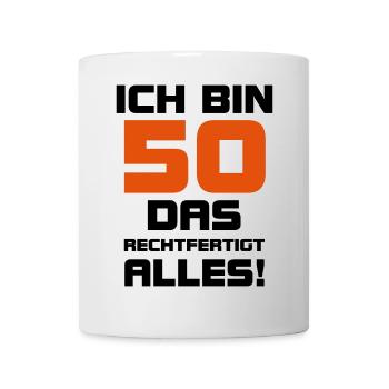 50 Geburtstag Geschenk Geburtstagsgeschenk 50. - Tasse - Weiß - Vorne