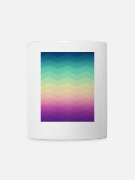 Minimal Geometry Waves (Rainbow) - Phone Case - Mug - white