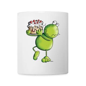 Grenouille avec gâteau - Mug blanc - blanc - Devant