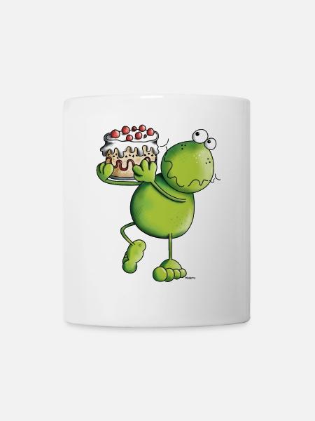 Frosch mit Kuchen - Tasse - Weiß