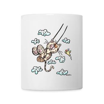 Cat on the swing - Mug - white - Front