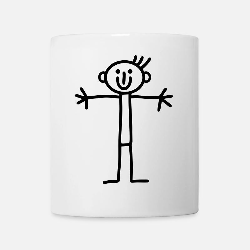Stickmen open arms - Mug - white