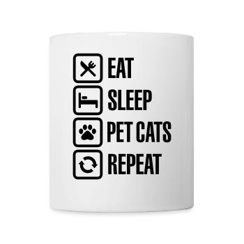 Eat Sleep Pet cats Repeat - Tasse - Weiß - Vorne