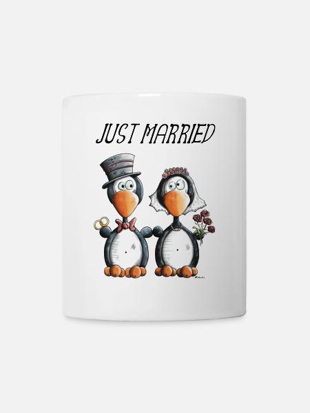 Just Married Penguins - Mug - white