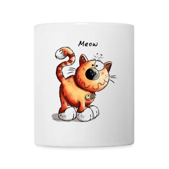 Funny Red Cat - Meow -.Cats - Gift - Pet - Animal - Mug - white - Front