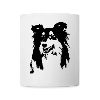 Tête de colley - Mug blanc - blanc - Devant