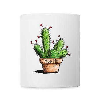 Hug Me Kaktus - Kakteen - Liebe - Pflanzen - Fun - Tasse - Weiß - Vorne