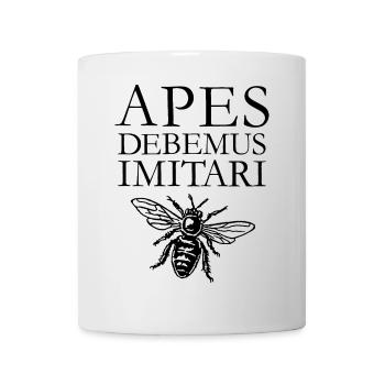 APES DEBEMUS IMITARI abeille, apiculteur - Mug blanc - blanc - Devant