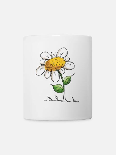 Schöne Blume - Blumen - Blümchen - Natur - Blatt - Tasse - Weiß