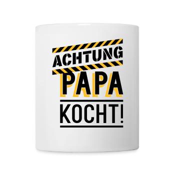 Papa kocht (Achtung) - Tasse - Weiß - Vorne