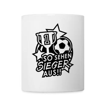 Sieger Fußball - Tasse - Weiß - Vorne