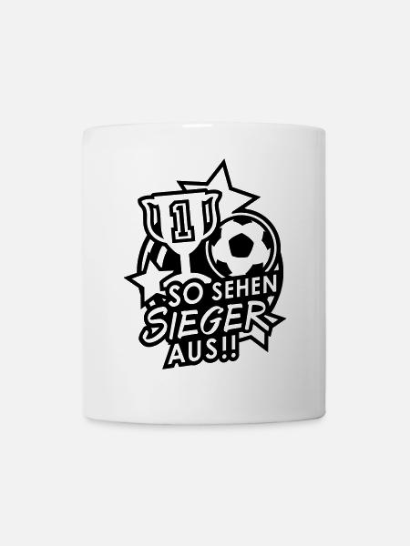 Sieger Fußball - Tasse - Weiß
