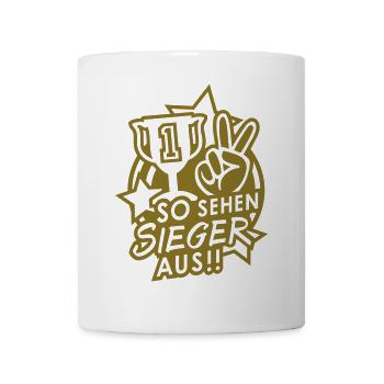 Sieger (Pokal, Hand) - Tasse - Weiß - Vorne
