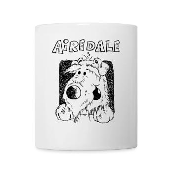 Airedale Terrier Zeichnung - Hund - Geschenk - Tasse - Weiß - Vorne