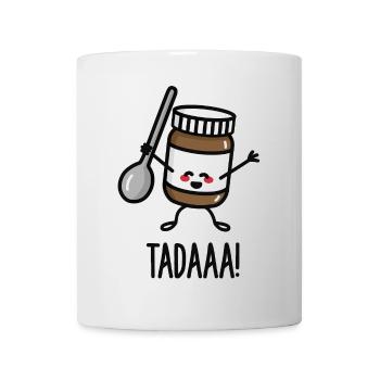 Tadaaa! Happy chocolate spread with spoon - Mug blanc - blanc - Devant