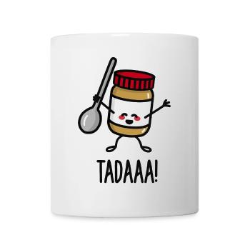 Tadaaa! Happy peanut butter with spoon - Mug blanc - blanc - Devant