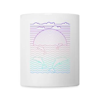 Sea & Dolphins (Lines) - Mug - white - Front