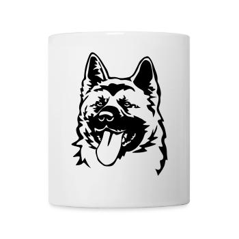 American Akita Kopf - Tasse - Weiß - Vorne