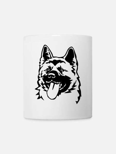 American Akita Kopf - Tasse - Weiß
