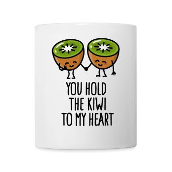 You hold the kiwi to my heart Kawaii mignonne coup - Mug blanc - blanc - Devant