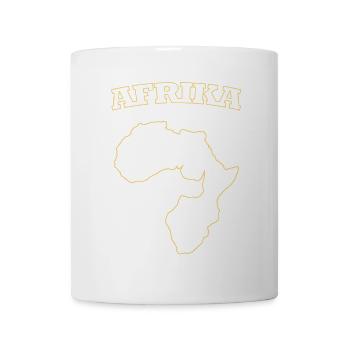 Afrika Silhouette mit Goldrand Afrika Africa  - Tasse - Weiß - Vorne