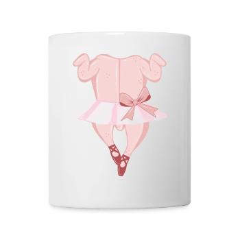 Ballerina roast chicken with tutu and ballet shoes - Mug - white - Front