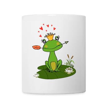 Charming frog with crown and heart - Mug - white - Front