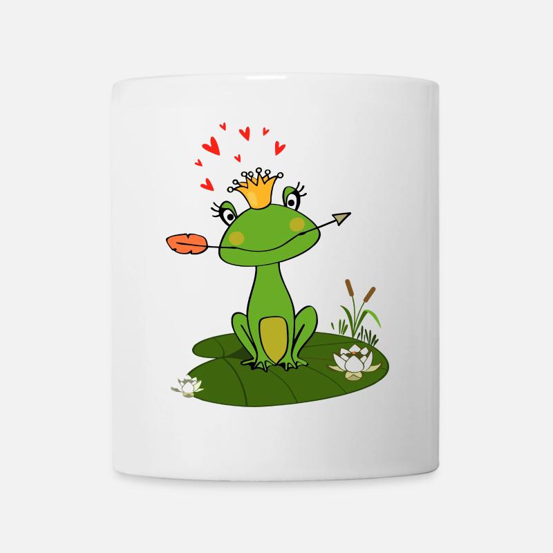 Charming frog with crown and heart - Mug - white