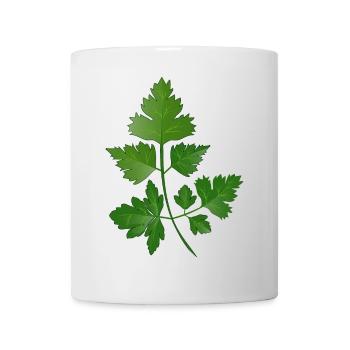 handgezeichneter Petersilien Zweig - Tasse - Weiß - Vorne