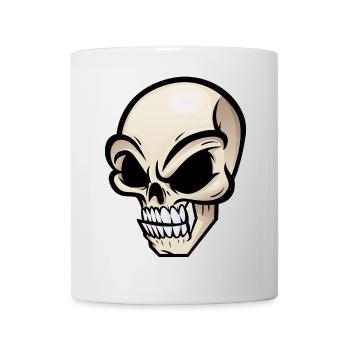 Crâne rebelle au style fonctionnel - Mug blanc - blanc - Devant