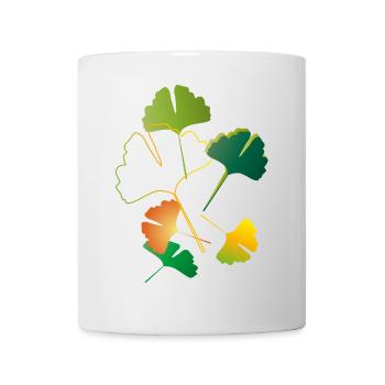 autumnal ginkgo leaves sometimes only outlines - Mug - white - Front