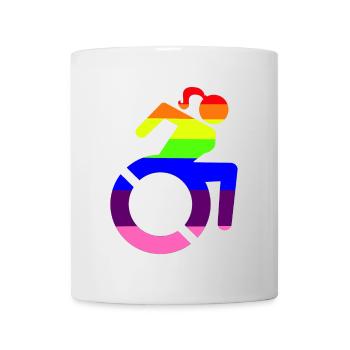Rollstuhlmädchen LGBTQ-Symbol # - Tasse - Weiß - Vorne