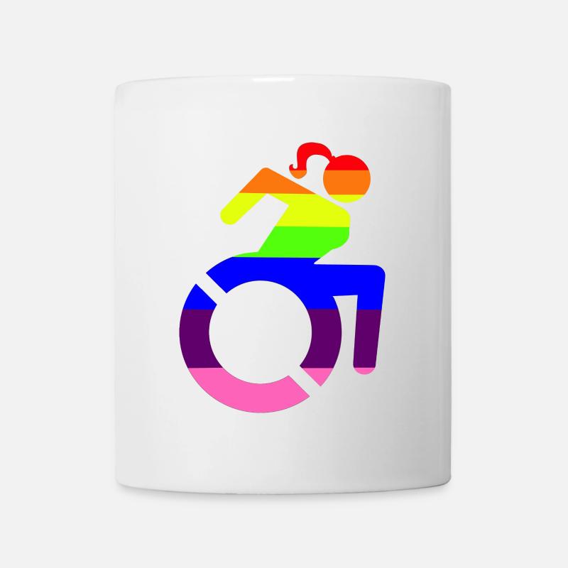 Rollstuhlmädchen LGBTQ-Symbol # - Tasse - Weiß
