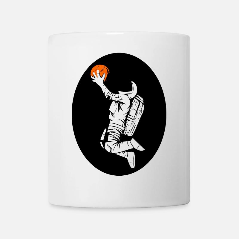 Astronaute avec imprimé basket-ball - Mug blanc - blanc