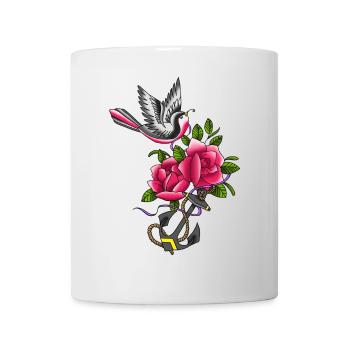 Vogel Tatoo - Tasse - Weiß - Vorne