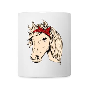 Tête de cheval avec chiffon cavalier cavalier cadeau cheval - Mug blanc - blanc - Devant
