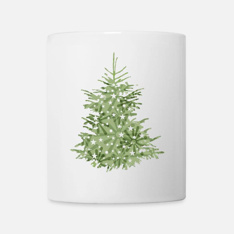 arbre de noël vert, sapin ou arbre de noël - Mug blanc - blanc