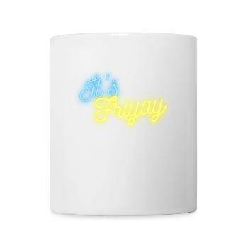 It's Friyay néon police turquoise jaune - Weekendvibes - Mug blanc - blanc - Devant