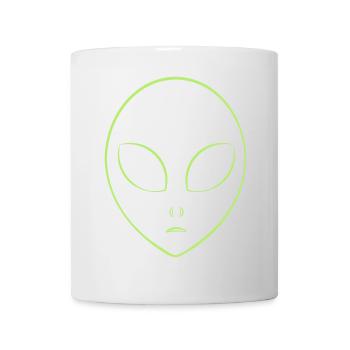Alien tête symbole abstrait minimaliste - Mug blanc - blanc - Devant