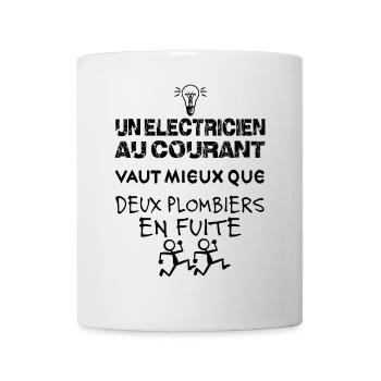 Ein Elektriker weiß Bescheid. - Tasse - Weiß - Vorne