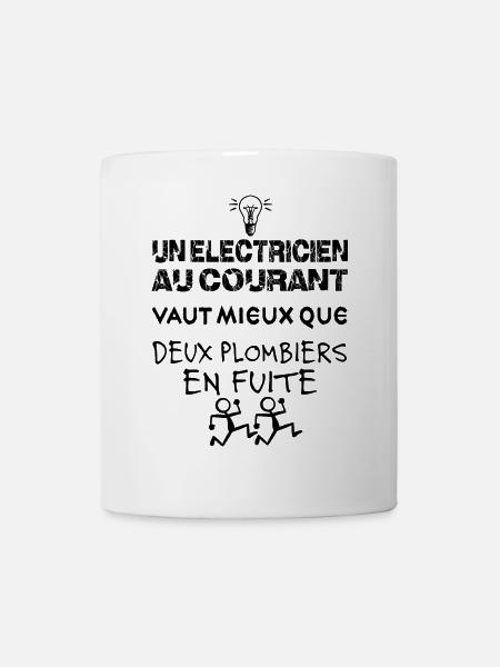 Un Électricien au courant - Mug blanc - blanc