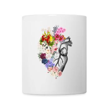 Floral Anatomical Heart - Mug - white - Front