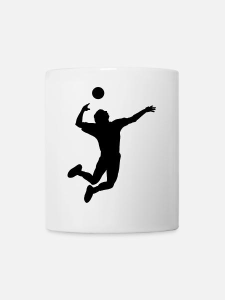 Volleyball gesprungen Schlag oder Service - Tasse - Weiß