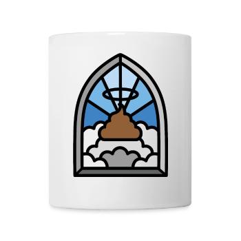 Holy Shit Glasmalerei Kirche lustige Kacke meme - Tasse - Weiß - Vorne