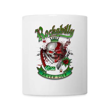 Rockabilly Skull - Mug - white - Front