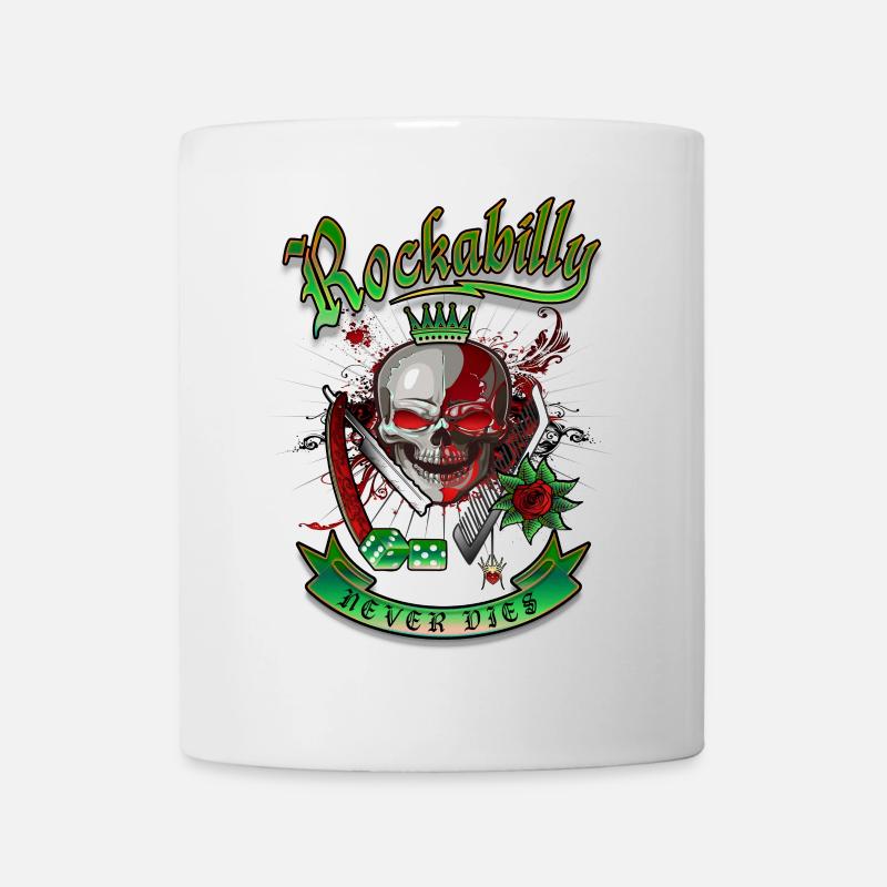 Rockabilly Skull - Tasse - Weiß