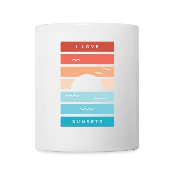 I Love Sunsets Quote for Beach Lovers - Mug - white - Front